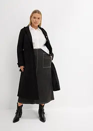Gonna di jeans lunghezza midi, vita media, bonprix
