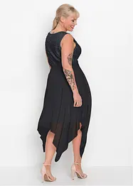 Abito da sera midi in fine chiffon con paillettes, bonprix