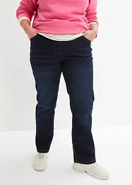 Jeans straight in cotone con cinta comoda, vita media, bonprix