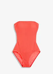 Costume intero a trama operata con spalline trasparenti, bonprix