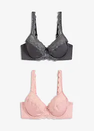 Reggiseno con ferretto e pizzo delicato (pacco da 2), bonprix