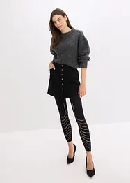 Leggings con comoda fascia in vita e ricamo traforato, 80 DEN, bonprix