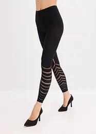 Leggings con comoda fascia in vita e ricamo traforato, 80 DEN, bonprix