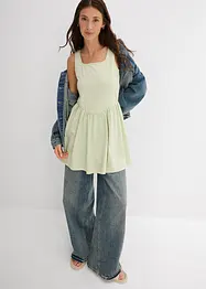 Top lungo in misto cotone elasticizzato, bonprix