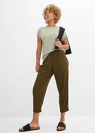 Pantaloni larghi in jersey operato, bonprix