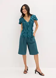 Maglia con volant in misto modal morbido, bonprix