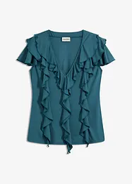 Maglia con volant in misto modal morbido, bonprix