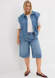 Bermuda in jeans low stretch, vita media, bonprix