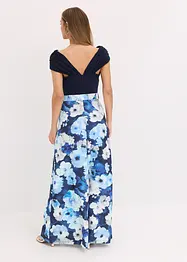 Abito lungo con spalle scoperte, drappeggio e cintura, bonprix