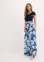 Abito lungo con spalle scoperte, drappeggio e cintura, bonprix