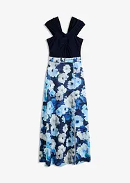 Abito lungo con spalle scoperte, drappeggio e cintura, bonprix