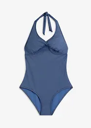 Costume intero effetto denim con scollo all'americana, bonprix