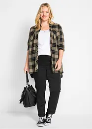 Pantaloni in cotone con elastico in vita e cinta comoda, straight, bonprix