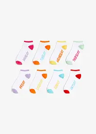 Calzini per sneakers in cotone biologico con i giorni della settimana (pacco da 8 paia), bonprix