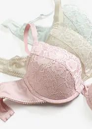 Reggiseno push-up con pizzo fine (pacco da 3), bonprix