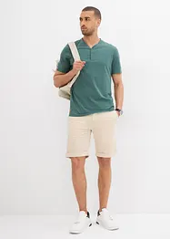 Maglia serafino a maniche corte in puro cotone biologico (pacco da 2), bonprix