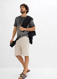 Maglia serafino a maniche corte  in puro cotone biologico effetto lavato, bonprix
