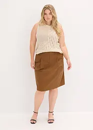 Gonna midi in popeline di cotone, bonprix
