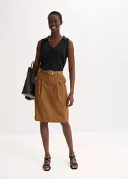 Gonna midi in popeline di cotone, bonprix