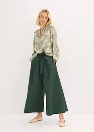 Pantaloni in popeline di cotone e cintura (set 2 pezzi), bonprix