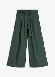 Pantaloni in popeline di cotone e cintura (set 2 pezzi), bonprix