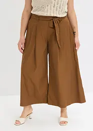 Pantaloni in popeline di cotone e cintura (set 2 pezzi), bonprix