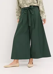 Pantaloni in popeline di cotone e cintura (set 2 pezzi), bonprix