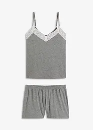 Pigiama estivo con pizzo raffinato, bonprix