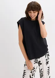 Top con inserto a coste sulla manica, bonprix