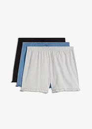 Pantaloncini da pigiama in puro cotone biologico (pacco da 3), bonprix