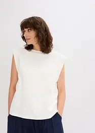 Top con inserto a coste sulla manica, bonprix