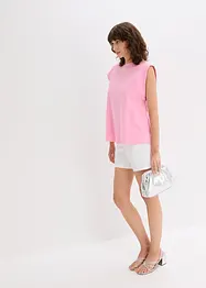 Top con inserto a coste sulla manica, bonprix