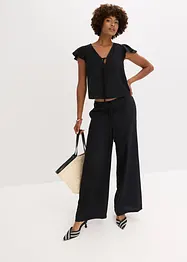Pantaloni a palazzo effetto lucido, bonprix