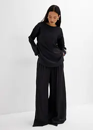 Tunica oversize in misto viscosa crinkle operato, bonprix