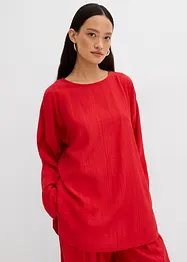 Tunica oversize in misto viscosa crinkle operato, bonprix
