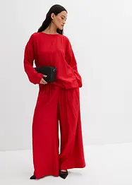 Pantaloni a palazzo in misto viscosa strutturato effetto crinkle, bonprix