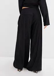 Pantaloni a palazzo in misto viscosa strutturato effetto crinkle, bonprix