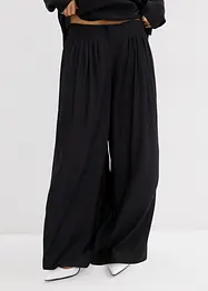 Pantaloni a palazzo in misto viscosa strutturato effetto crinkle, bonprix