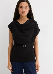 Top in crêpe strutturato con arricciatura alle spalle, bonprix