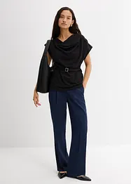 Top in crêpe strutturato con arricciatura alle spalle, bonprix