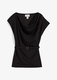 Top in crêpe strutturato con arricciatura alle spalle, bonprix