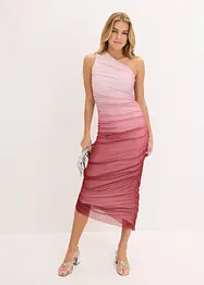 Abito monospalla con inserto in mesh, bonprix