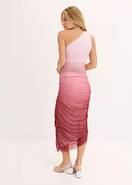 Abito monospalla con inserto in mesh, bonprix