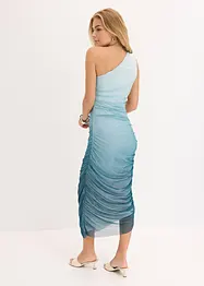 Abito monospalla con inserto in mesh, bonprix