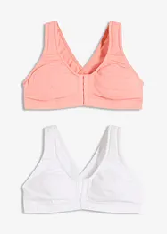 Reggiseno senza ferretto con chiusura davanti e cotone biologico (pacco da 2), bonprix