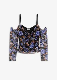 Maglia a spalle scoperte in mesh leggero, bonprix