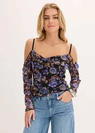 Maglia a spalle scoperte in mesh leggero, bonprix