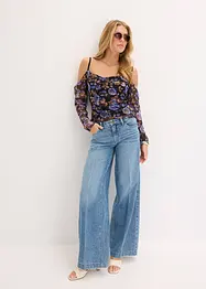 Maglia a spalle scoperte in mesh leggero, bonprix