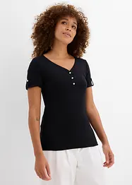 Maglia serafino in puro cotone, bonprix