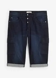Bermuda cargo in jeans elasticizzato, loose fit, bonprix